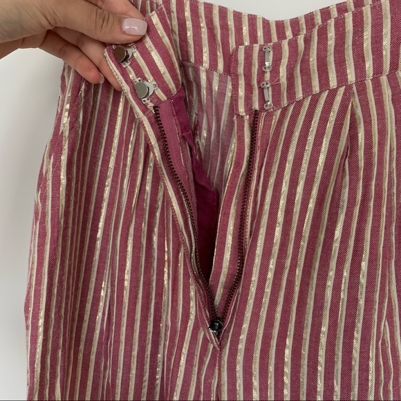 Revolve Tularosa Culotte Pants Strips Pink and Gold - Picture 11 of 13